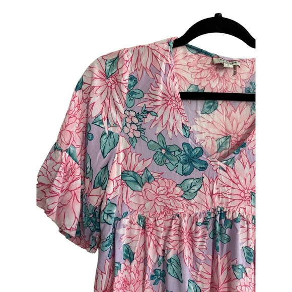 Andree’ By Unit Floral Peplum Top Size Small - Picture 2 of 5